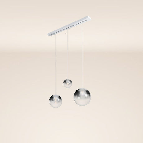 s.luce Candeeiro suspenso de mesa de jantar Orb 3 luzes 120cm Ø 20/30/40