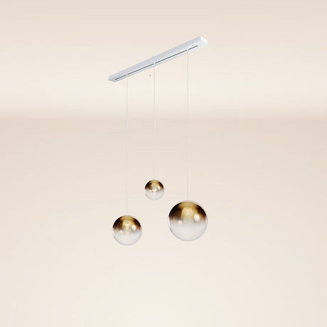 s.luce Candeeiro suspenso de mesa de jantar Orb 3 luzes 120cm Ø 20/30/40