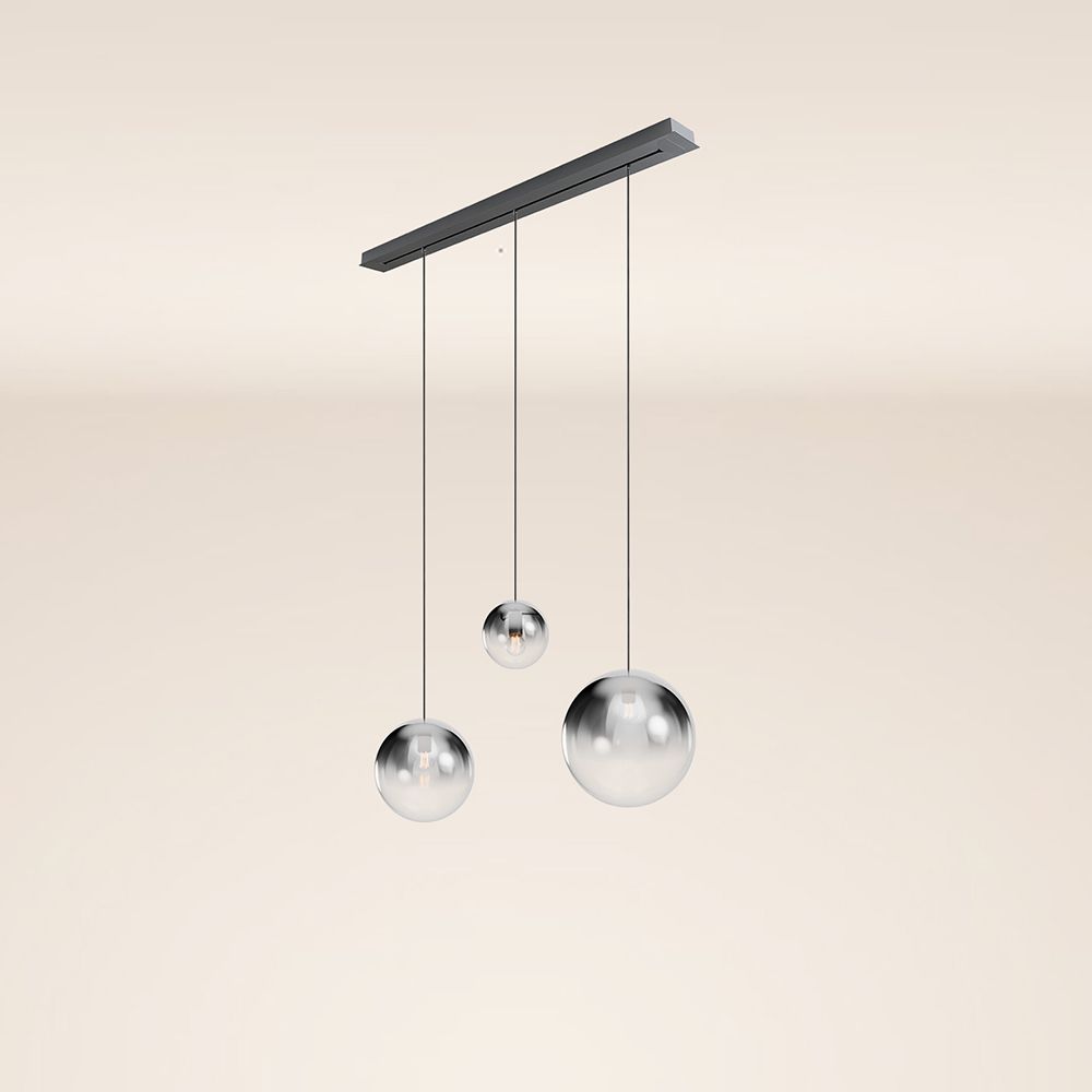 s.luce Orb dining table pendant lamp 3-light 120cm Ø 20/30/40