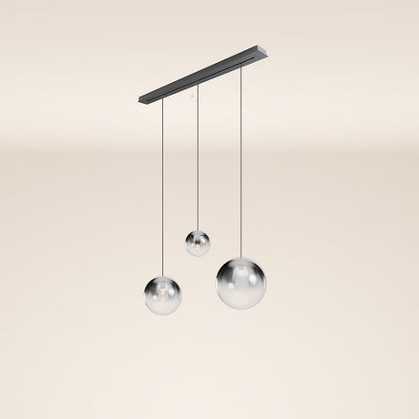 s.luce Candeeiro suspenso de mesa de jantar Orb 3 luzes 120cm Ø 20/30/40