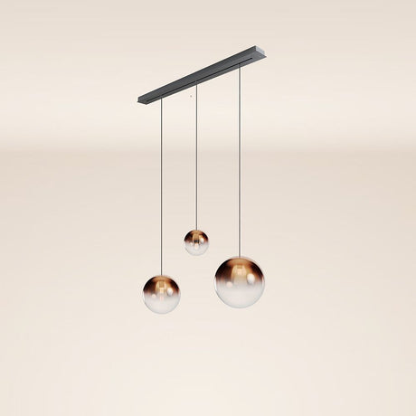 s.luce Candeeiro suspenso de mesa de jantar Orb 3 luzes 120cm Ø 20/30/40