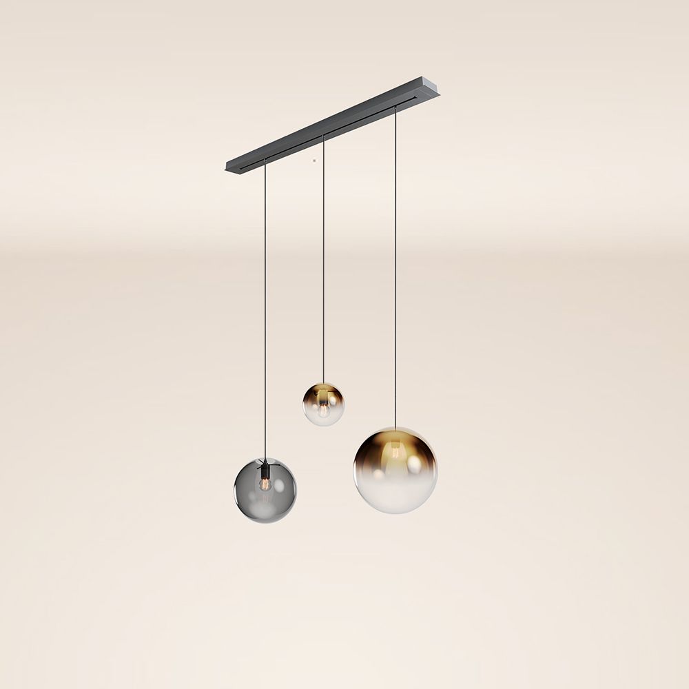 s.luce Orb mesa de comedor lámpara colgante 3 luces 120cm Ø 20/30/40