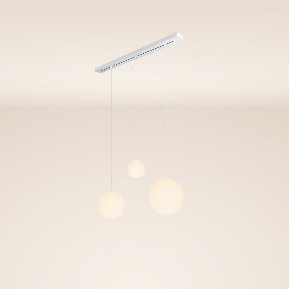 Orb Esstisch-Hängelampe 3-flammig 120cm Ø 20/30/40 s.luce Weiß Weiß