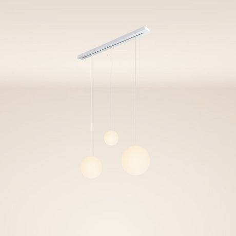 s.luce Candeeiro suspenso de mesa de jantar Orb 3 luzes 120cm Ø 20/30/40