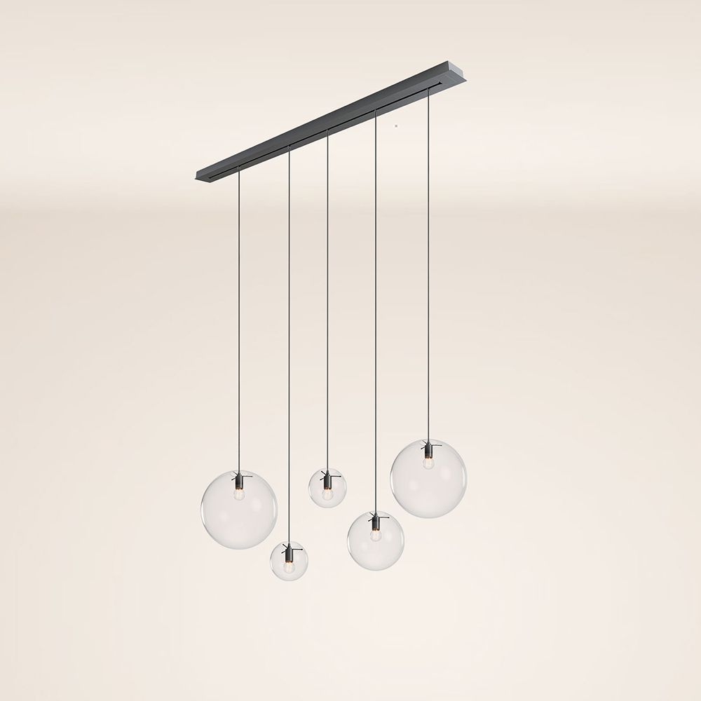 s.luce Orb eettafel hanglamp 5-lichts 160cm