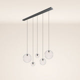 s.luce Candeeiro suspenso de mesa de jantar Orb 5 luzes 160cm