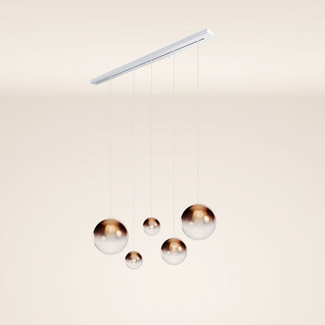 s.luce Candeeiro suspenso de mesa de jantar Orb 5 luzes 160cm