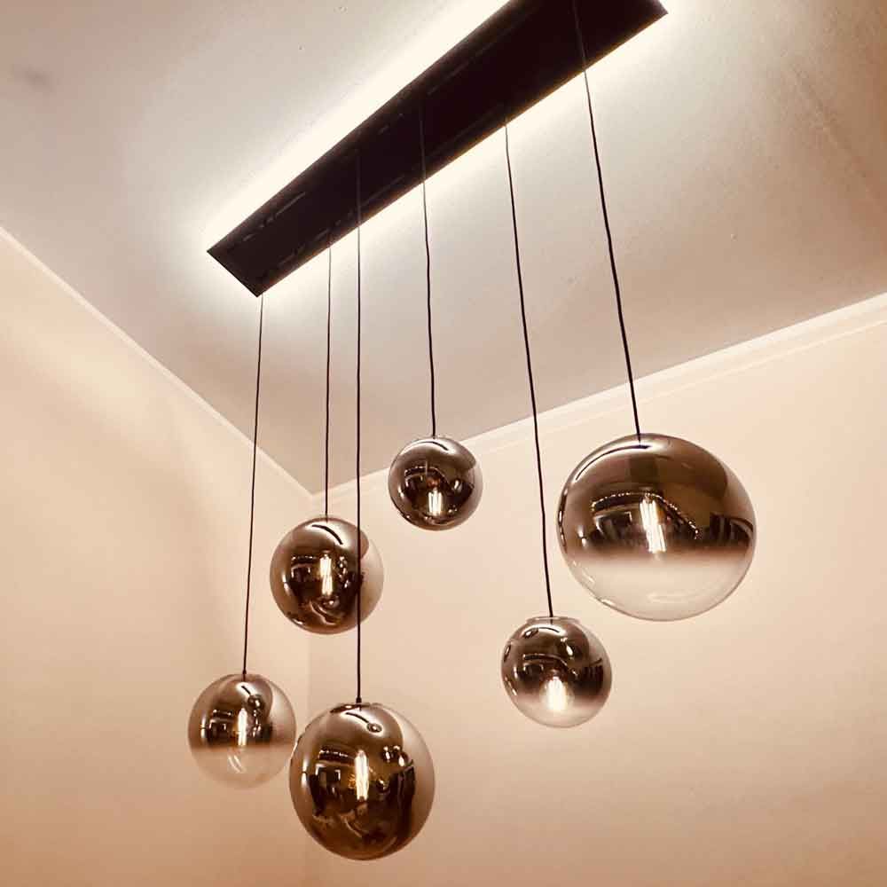 s.luce Orb tavolo da pranzo luce a sospensione 5 luci 160cm