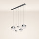 s.luce Orb Esstisch-Hängeleuchte 5-flammig 160cm mit schimmernden Kugeln in modernem Design