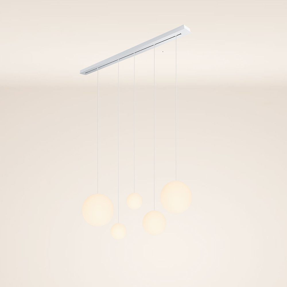 s.luce Candeeiro suspenso de mesa de jantar Orb 5 luzes 160cm