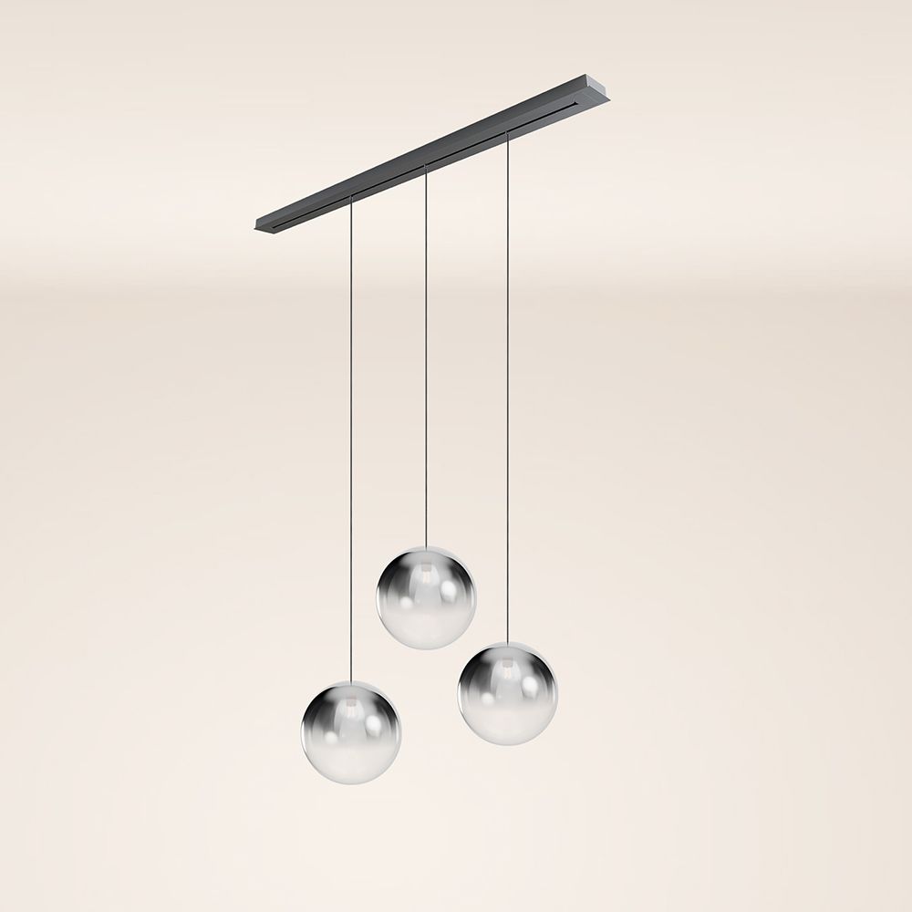 s.luce Candeeiro de mesa de jantar Orb 3 luzes 160cm Ø 3x40