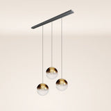 Orb Esstischleuchte 3-flammig 160cm Ø 3x40 s.luce Gold Verlauf Schwarz