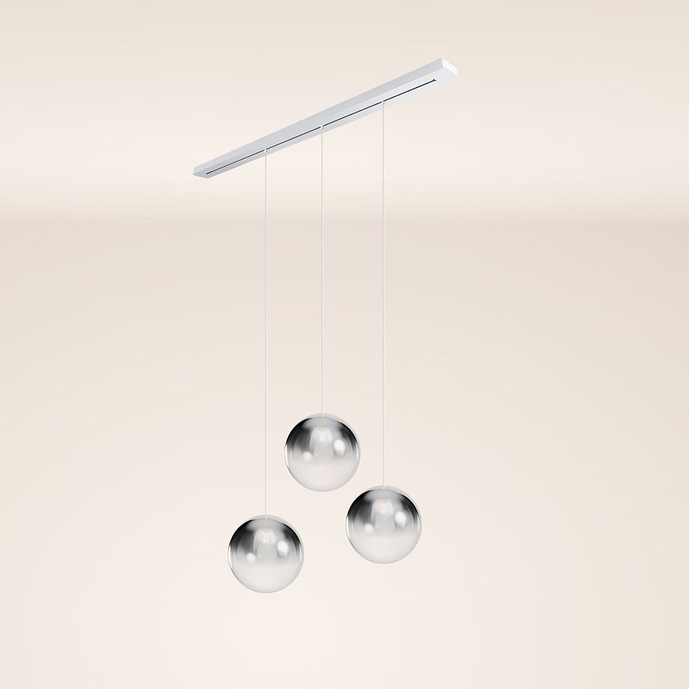 s.luce Candeeiro de mesa de jantar Orb 3 luzes 160cm Ø 3x40