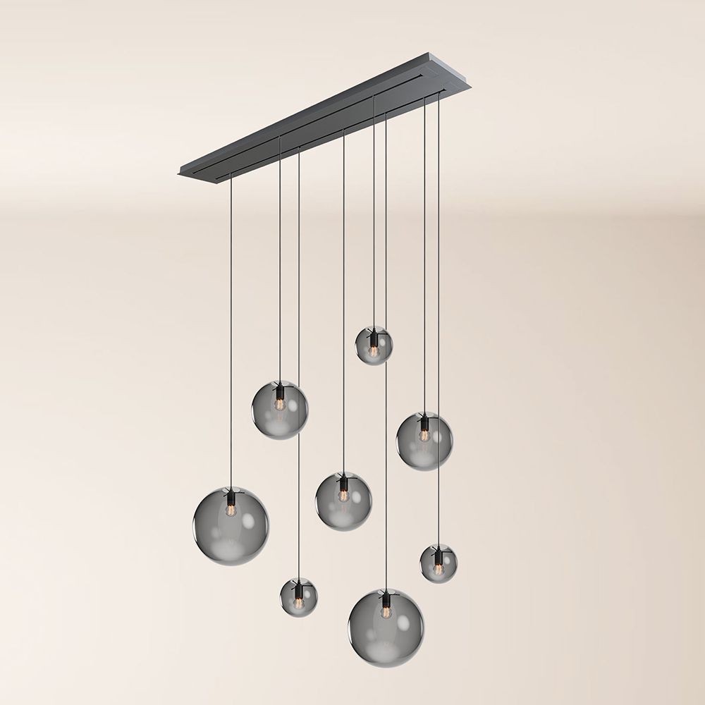 s.luce Candeeiro de mesa de jantar Orb 8 luzes 160cm 2 filas