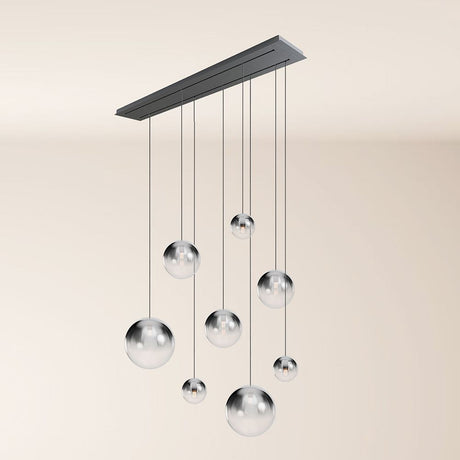 s.luce Lámpara de mesa Orb 8 luces 160cm 2 filas