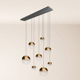 s.luce Candeeiro de mesa de jantar Orb 8 luzes 160cm 2 filas