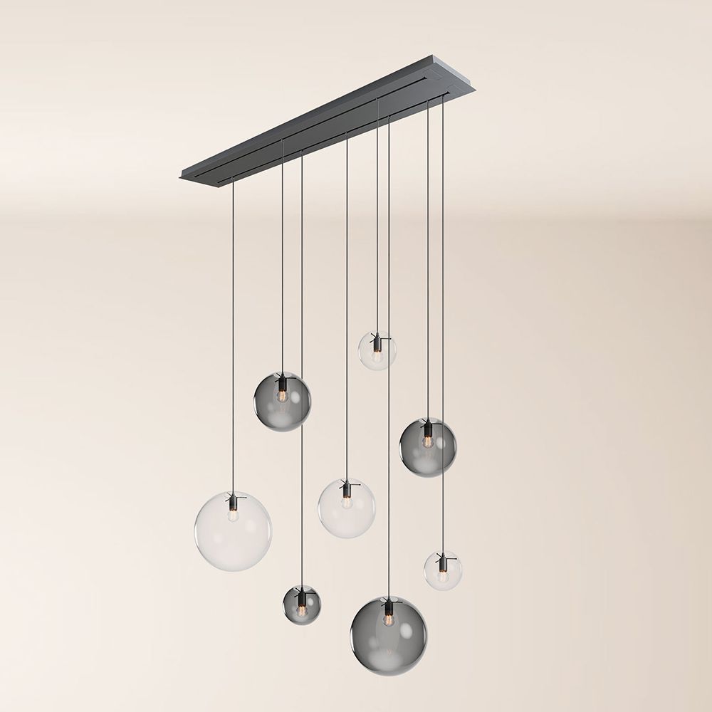 s.luce Orb matbordslampa 8-ljus 160cm 2-radig