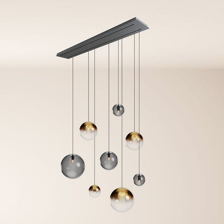 s.luce Lámpara de mesa Orb 8 luces 160cm 2 filas