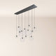 s.luce Orb Esszimmerlampe 12-flammig 160cm 2-reihig, moderne Pendelleuchte mit 12 Glaskugeln