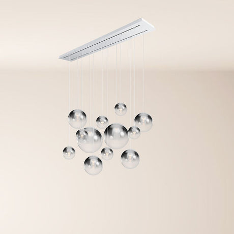 s.luce Lámpara de comedor Orb 12 luces 160cm 2 filas