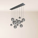 s.luce Orb Esszimmerlampe 12-flammig 160cm 2-reihig in modernem Design mit Glasleuchten.
