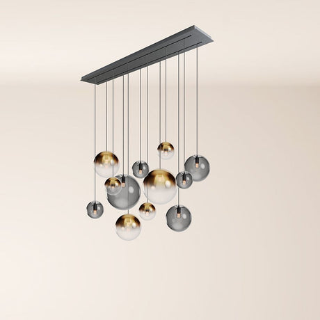 s.luce Lámpara de comedor Orb 12 luces 160cm 2 filas