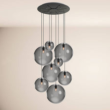 s.luce Orb Lampada da galleria a 8 luci Modular con eleganti sfere di vetro e design moderno.