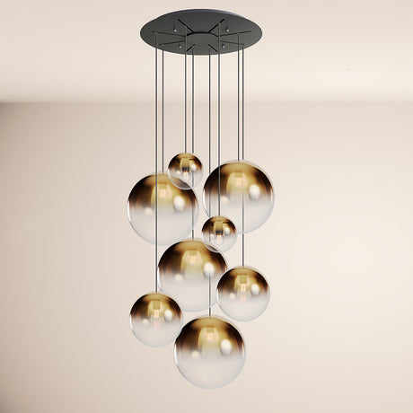 Orb Galerielampe 8-flammig Modular s.luce Gold Verlauf Schwarz