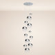 s.luce Orb Galerieleuchte 12-flammig mit glänzenden Kugeln und modularer Aufhängung, ideal für modernes Wohndesign.