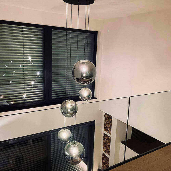 s.luce Orb gallery light 3- or 5-light Modular canopy in a modern gallery with glass railing