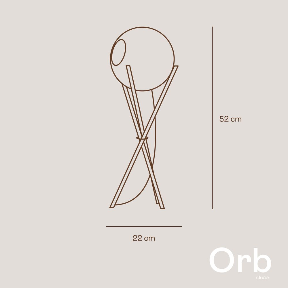s.luce Orb Lampe de table en verre Trépied 20cm