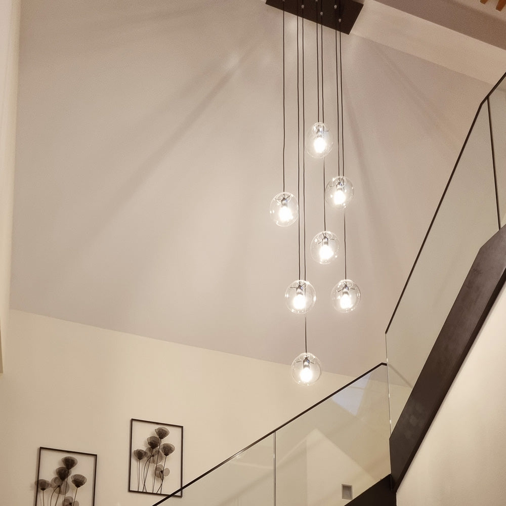 Orb glass ball gallery light 5m suspension