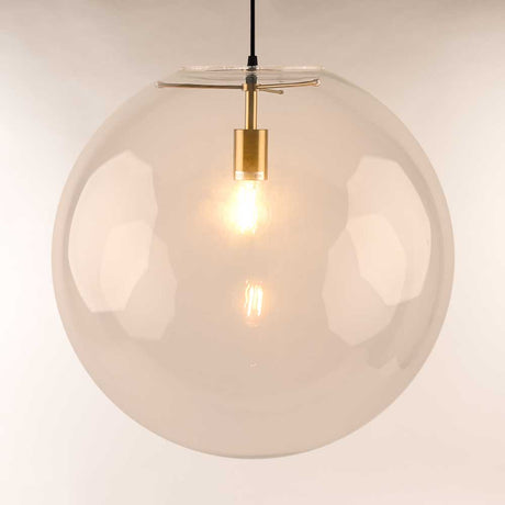 Orb Glaskugel Galerieleuchte 5m Abhängung  s.luce Gold/Klar Ø 50cm 