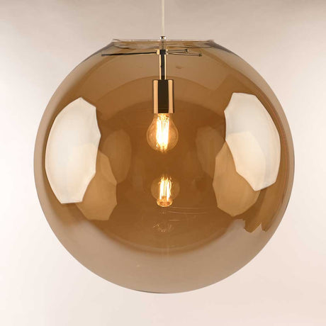 Orb Glaskugel Galerieleuchte 5m Abhängung  s.luce Chrom/Amber Ø 50cm 