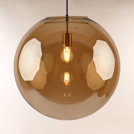 Orb Glaskugel Galerieleuchte 5m Abhängung  s.luce Gold/Amber Ø 50cm 