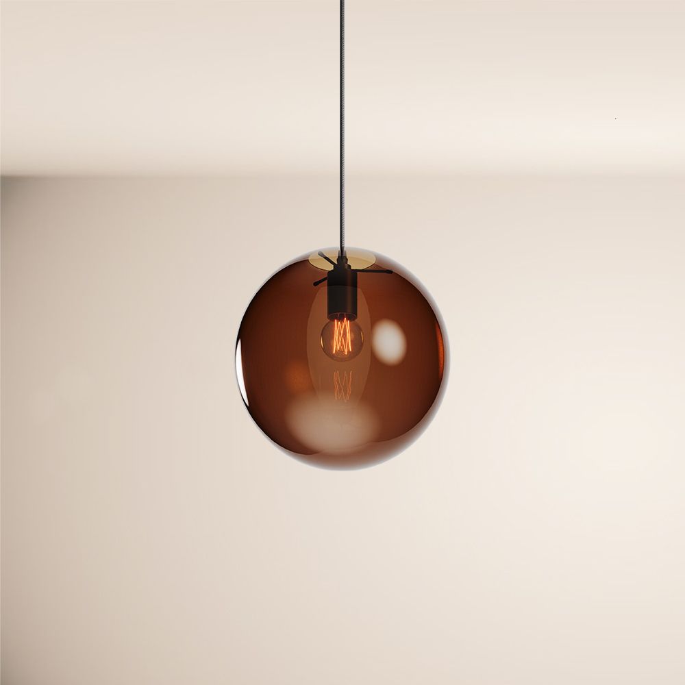 s.luce Orb Boule en verre Lampe à suspendre 150cm Suspension noire