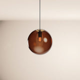 s.luce Orb Boule en verre Lampe à suspendre 150cm Suspension noire