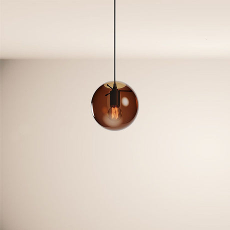 s.luce Orb glass globe hanging lamp 150cm suspension black