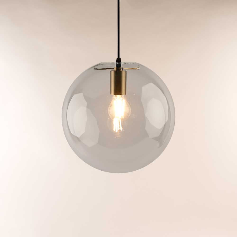 s.luce Lampada a sospensione con globo in vetro Orb