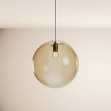s.luce Lampada a sospensione con globo in vetro Orb