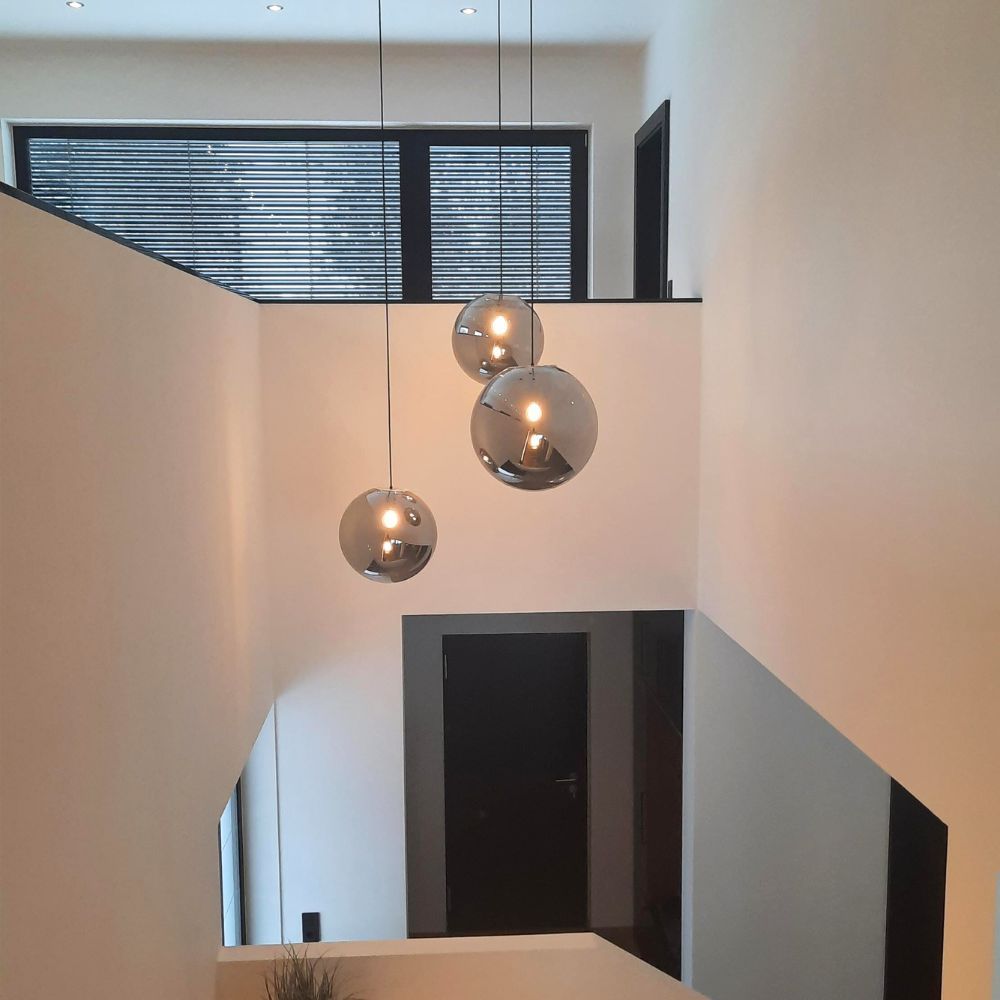s.luce Lampada a sospensione con globo in vetro Orb