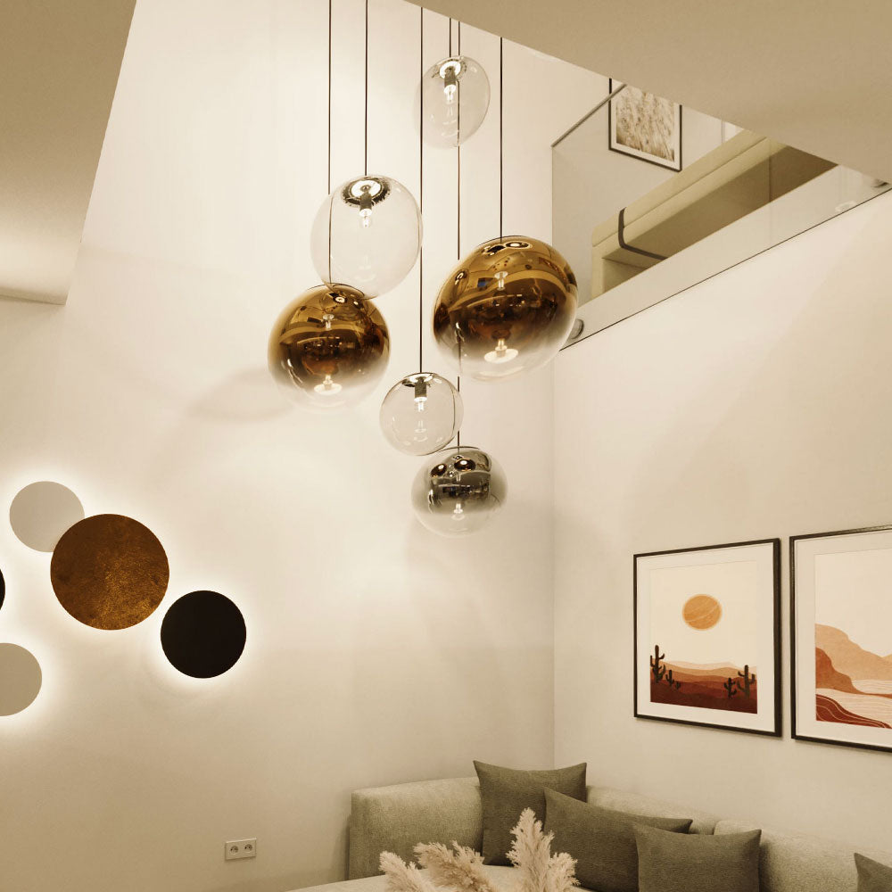 Orb glass ball pendant lamp