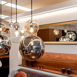 Orb glass ball pendant lamp