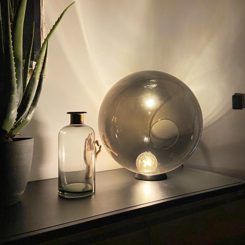 Orb glass ball table lamp