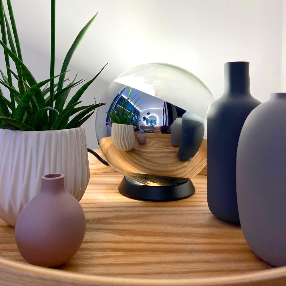 Orb glass ball table lamp