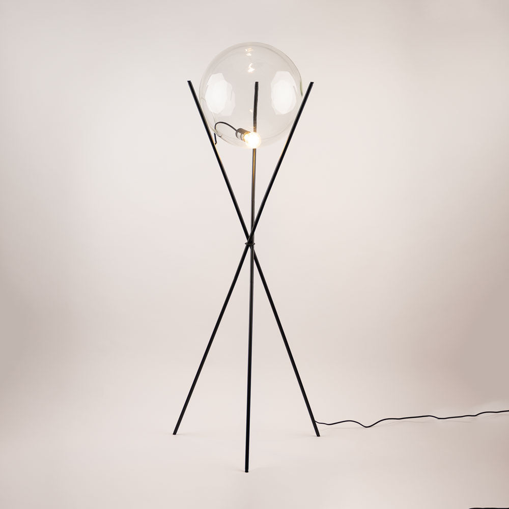 s.luce Orb Tripod glazen globe vloerlamp statief 160cm