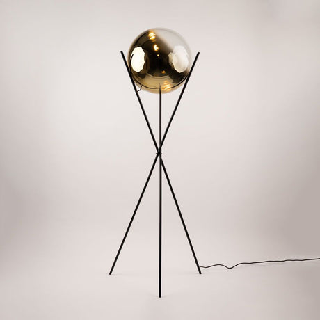 s.luce Orb Axis Glaskugel Stehlampe Dreibein 160cm