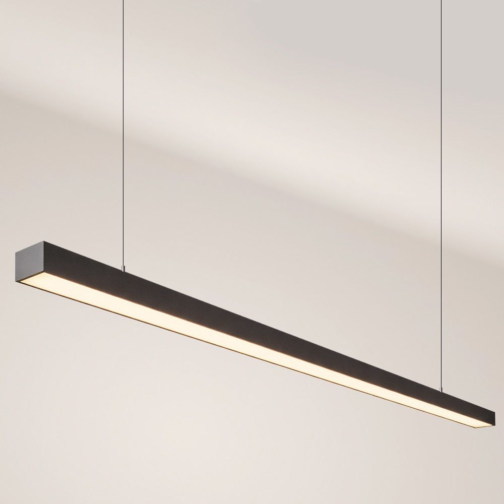 s.luce Oris LED linear lamp office pendant light XL custom-made 2700K in modern design and elegant appearance.