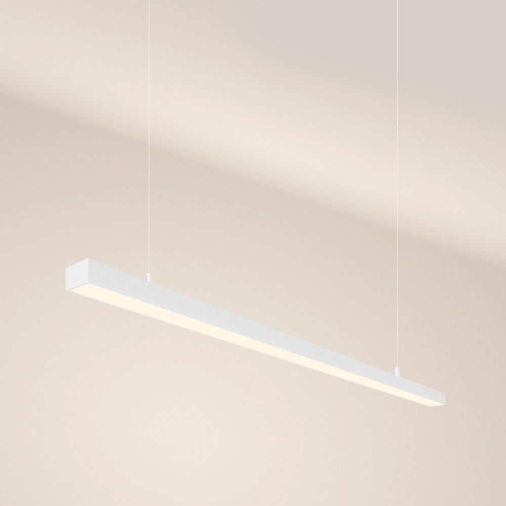 s.luce Oris LED linear lamp office pendant light XL custom-made 2700K in elegant design and high-quality execution.