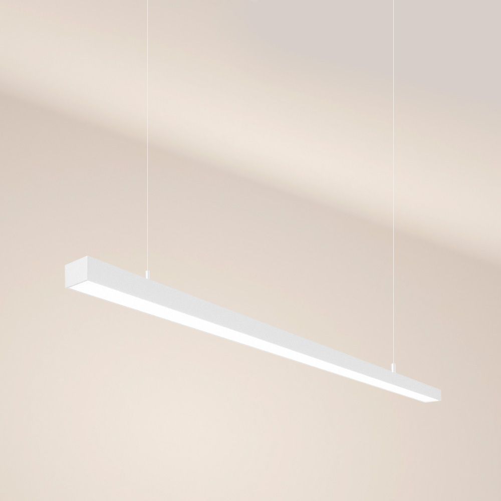 s.luce Oris LED linear light office pendant lamp XL made to measure 4000K in modern design, white.